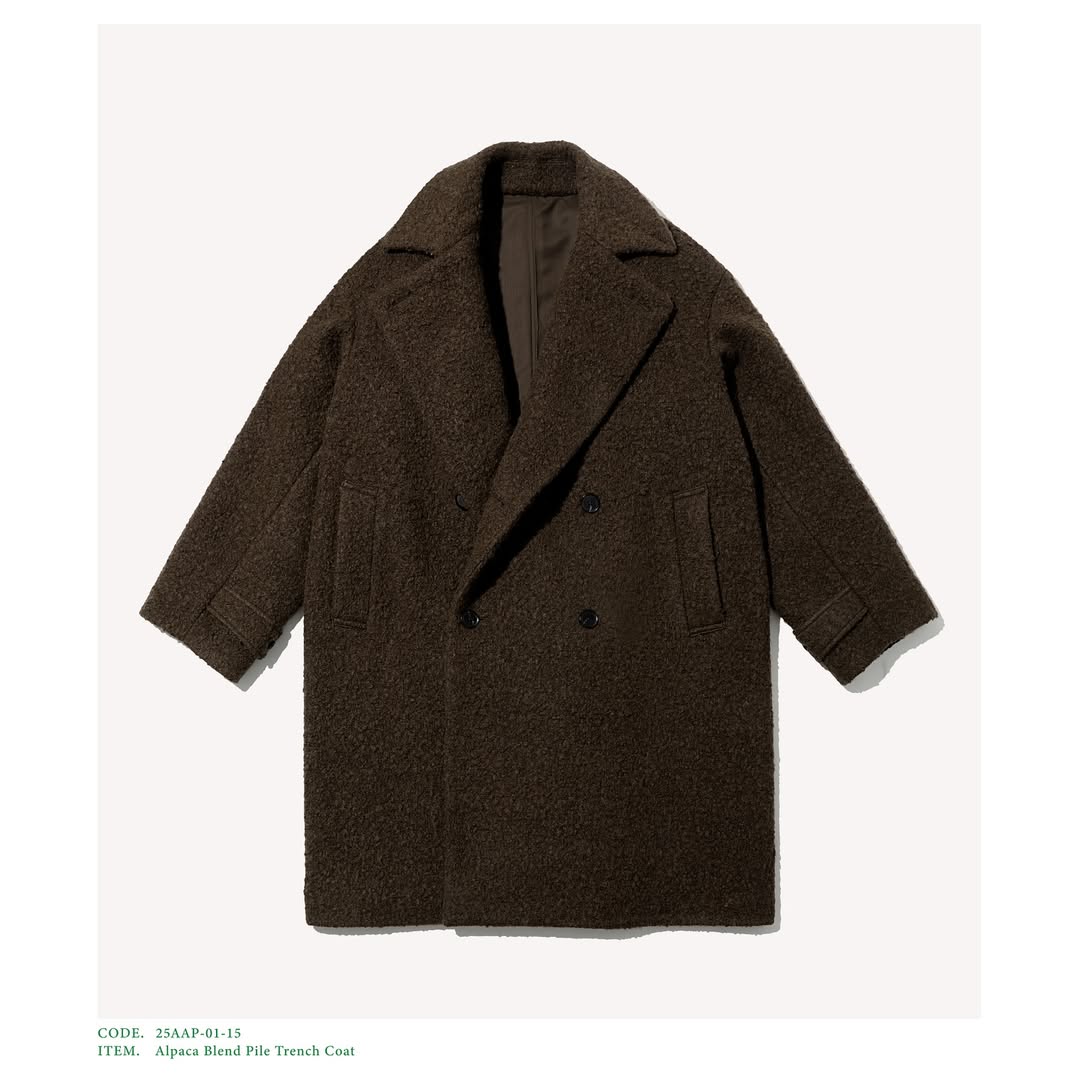 A.PRESSE 25AW Alpaca Blend Pile Trench Coat